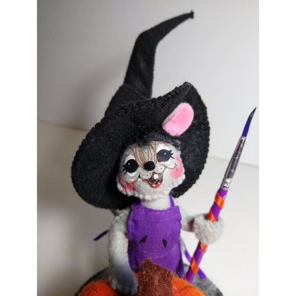 Annalee Mouse Witch Halloween Artist Doll 7" Felt Pumpkin 2016 - Picture 2 of 4